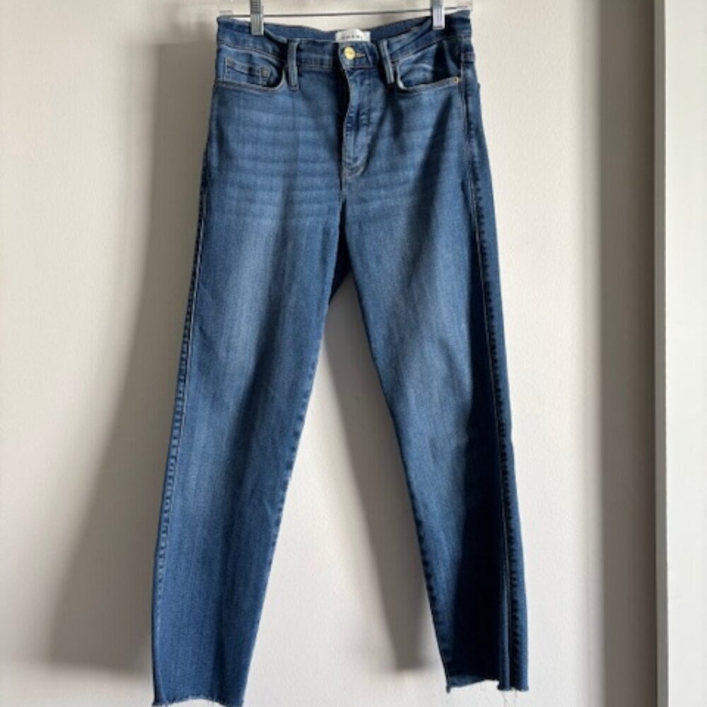 Frame Denim Women's Straight Leg Jeans in Medium Blue